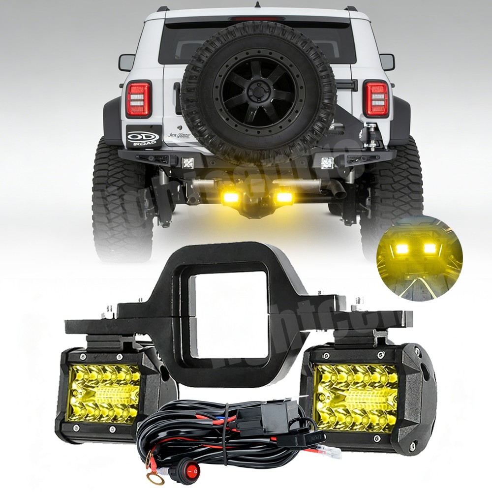 4" Hitch LED Light Tow Trailer Hitch Mounting Bracket Pods Backup Reverse Truck