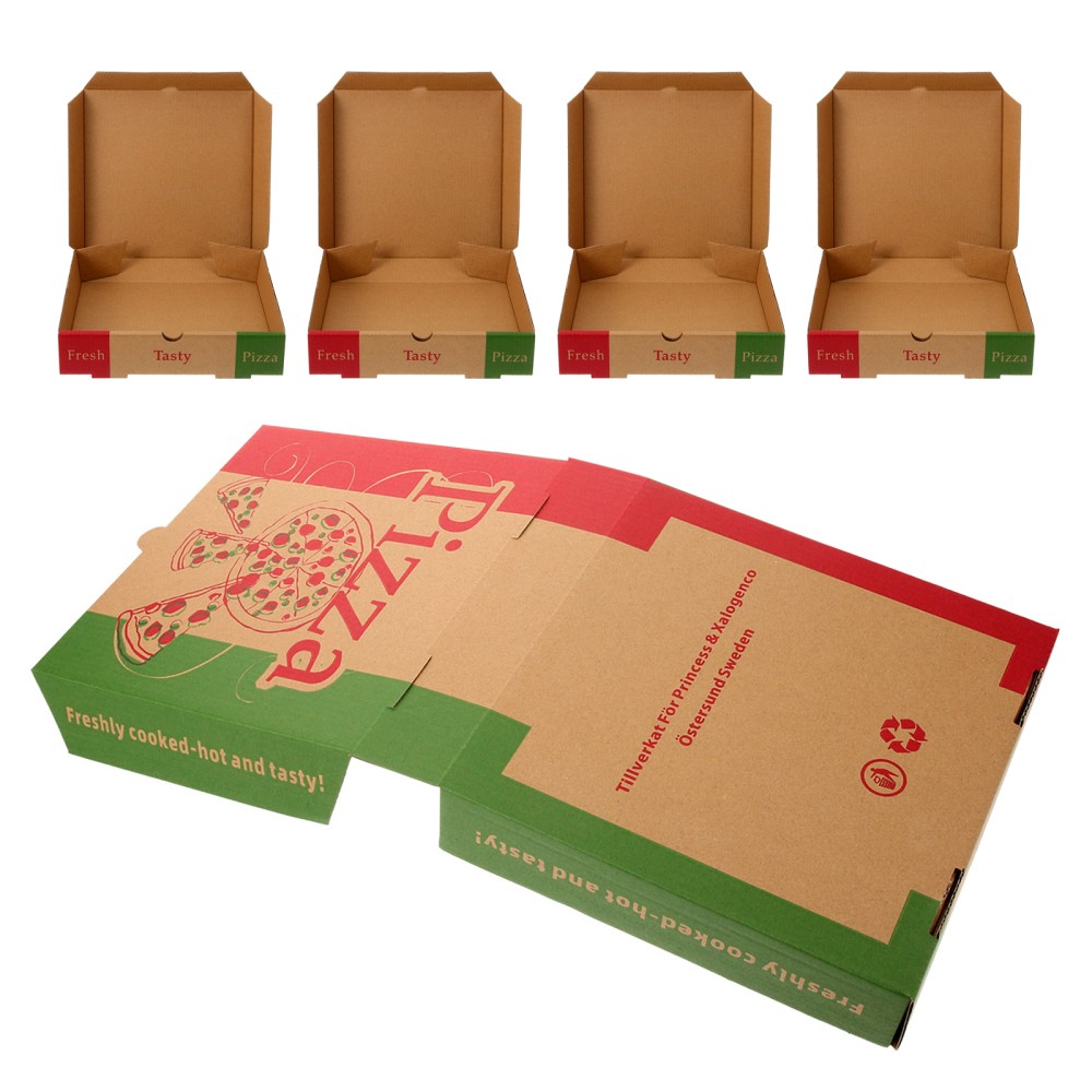 5 Pcs Pizza Packaging Box Folding Cookie Storage Containers Food Packing