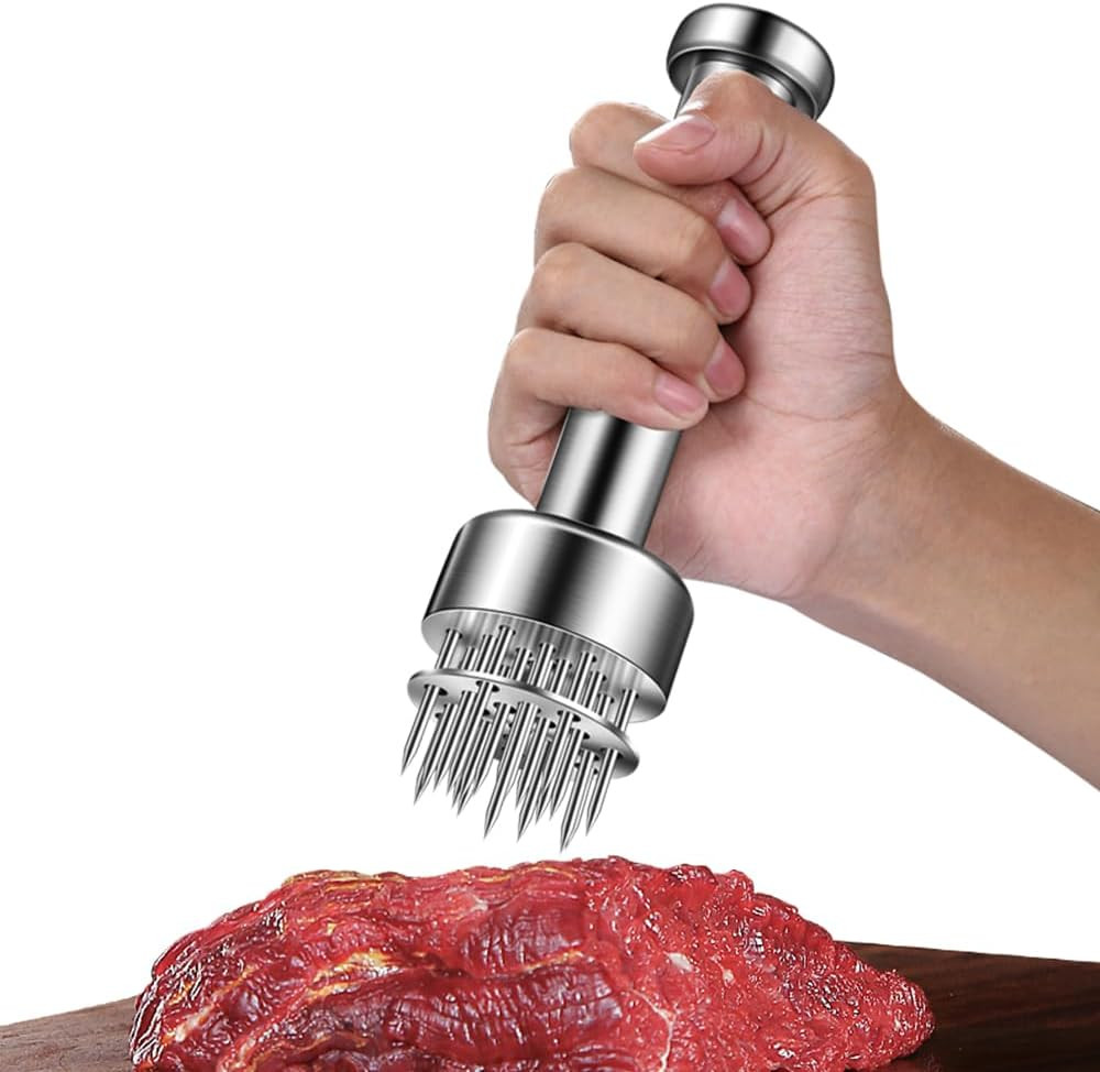 Stainless Steel Meat Tenderizer Tool, 21 Sharp Needles, Chicken Meat Tenderizer