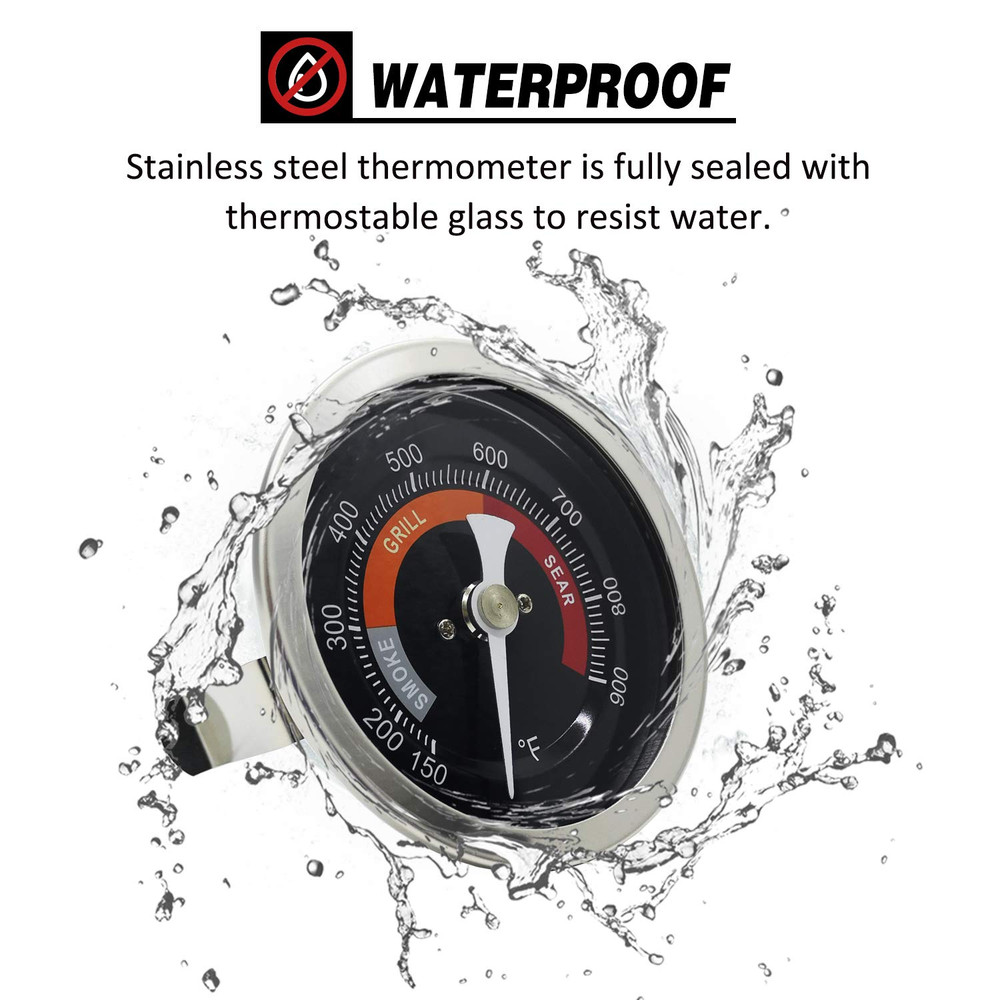 3.3” Large Thermometer Replacement for Big Green Egg Grill, Accurate Temp Gauge