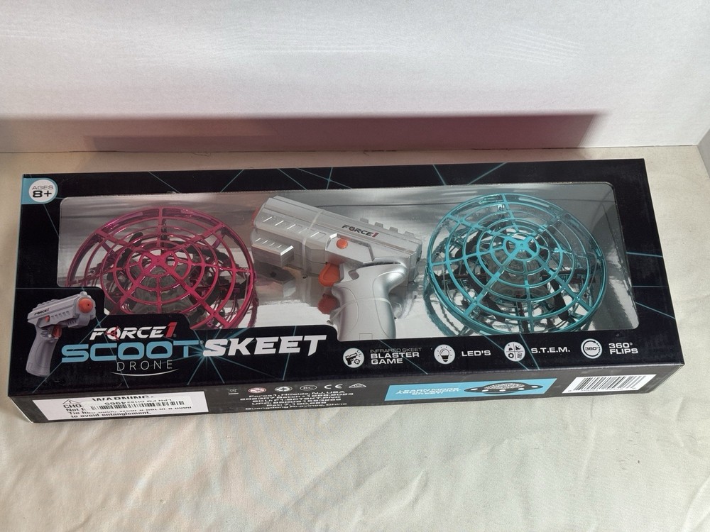Force1 Scoot Skeet Drone Electronic Shooting Game - Pink/Blue