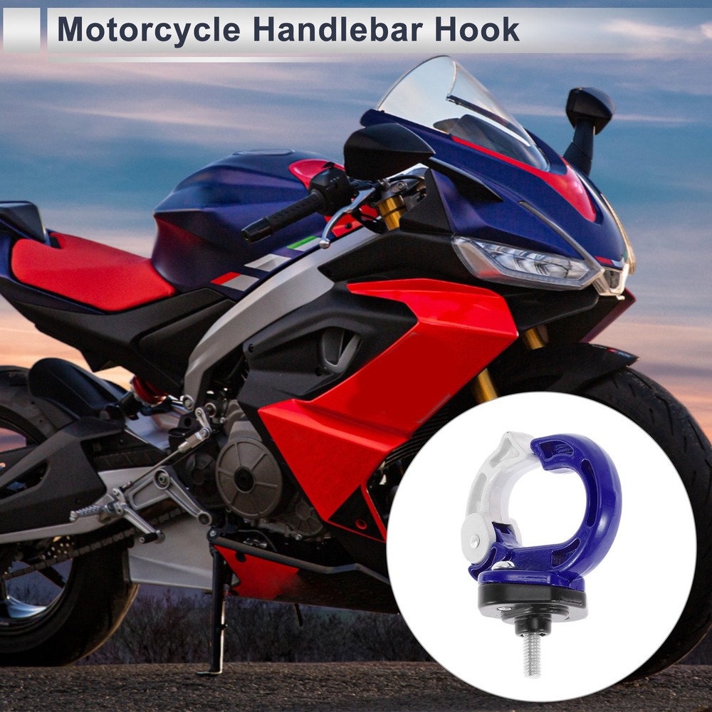 Alluper Alloy Motorcycle Hook for Mini Round Shape 1 Pc Blue White