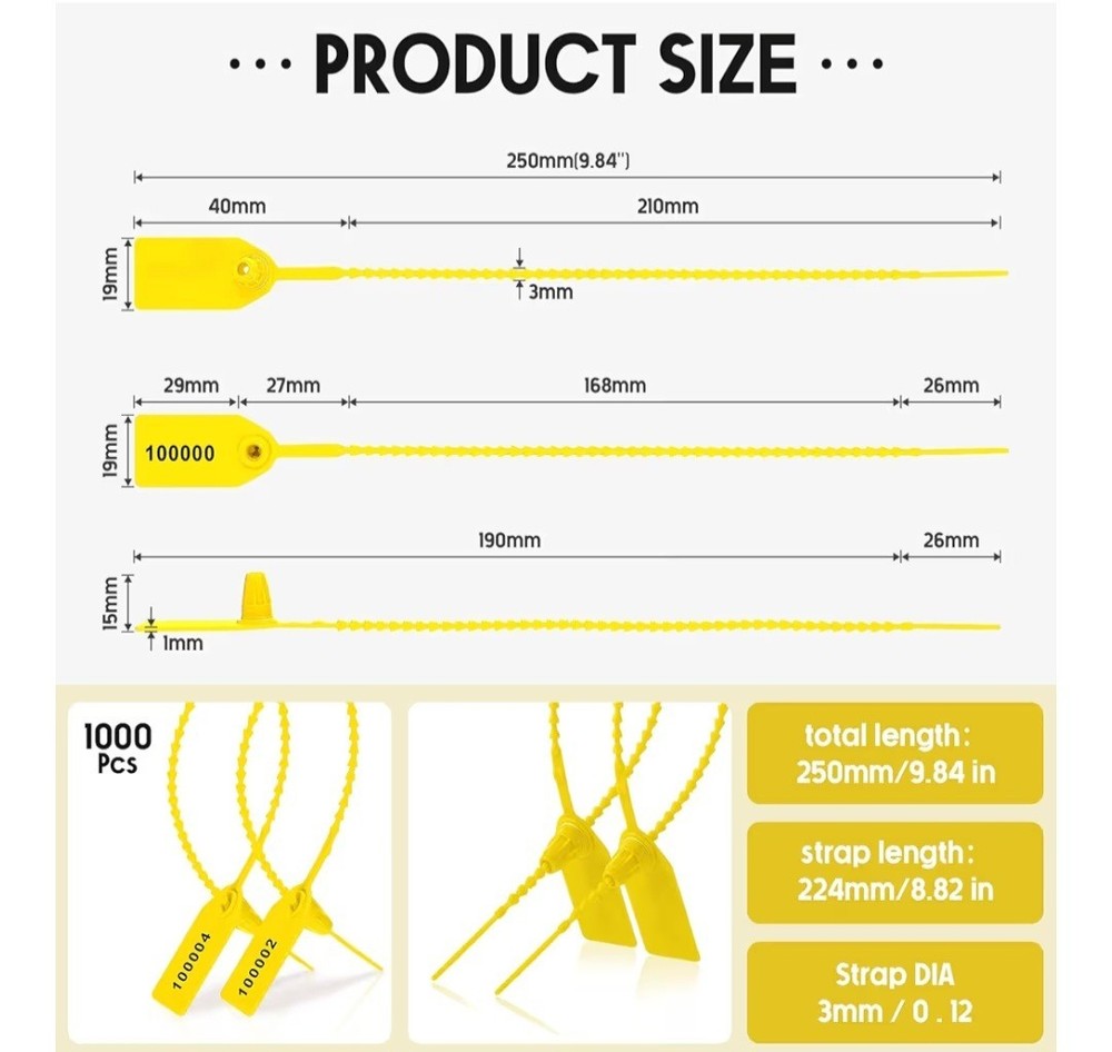 1000 Pcs Plastic Tamper Seals Fire Extinguisher Tags Security Tags Seals Safe...