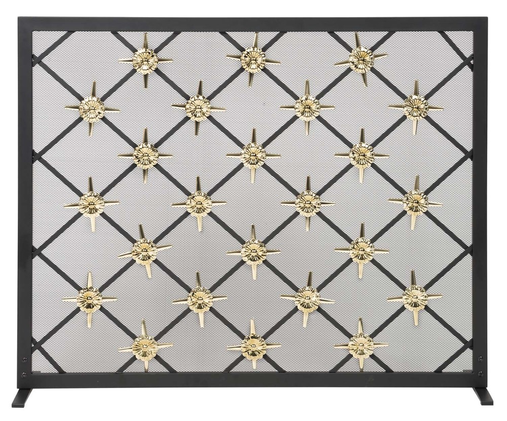 Dagan Fireplace Screen with Star Design, 39in. x 31in.