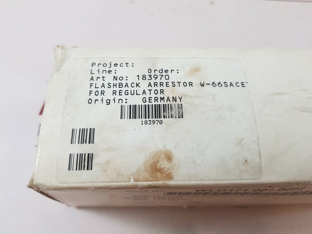 Unitor 183970 flashback arrestor w-66s acetylene