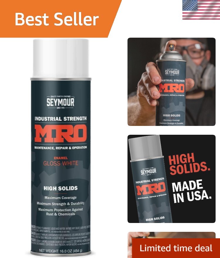 High-Gloss Rust-Resistant Spray Paint - 16 Oz Gloss White for Interior/Exterior