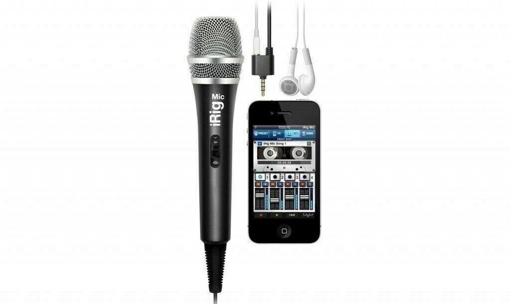 IK Multimedia iRig Mic Handheld Condenser Microphone for iPhone iPad Android NEW