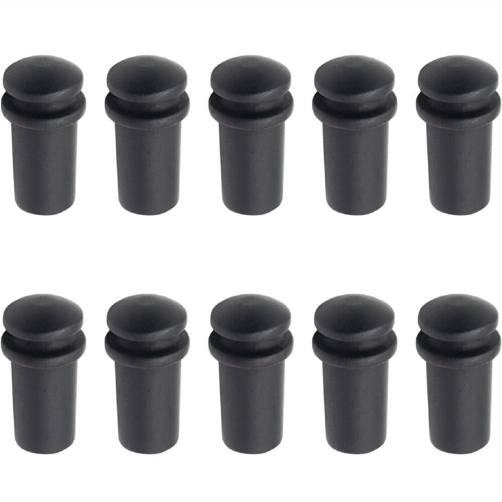 10x Ebony Guitar End Pin Strap Button Peg Bridge Luthier Black