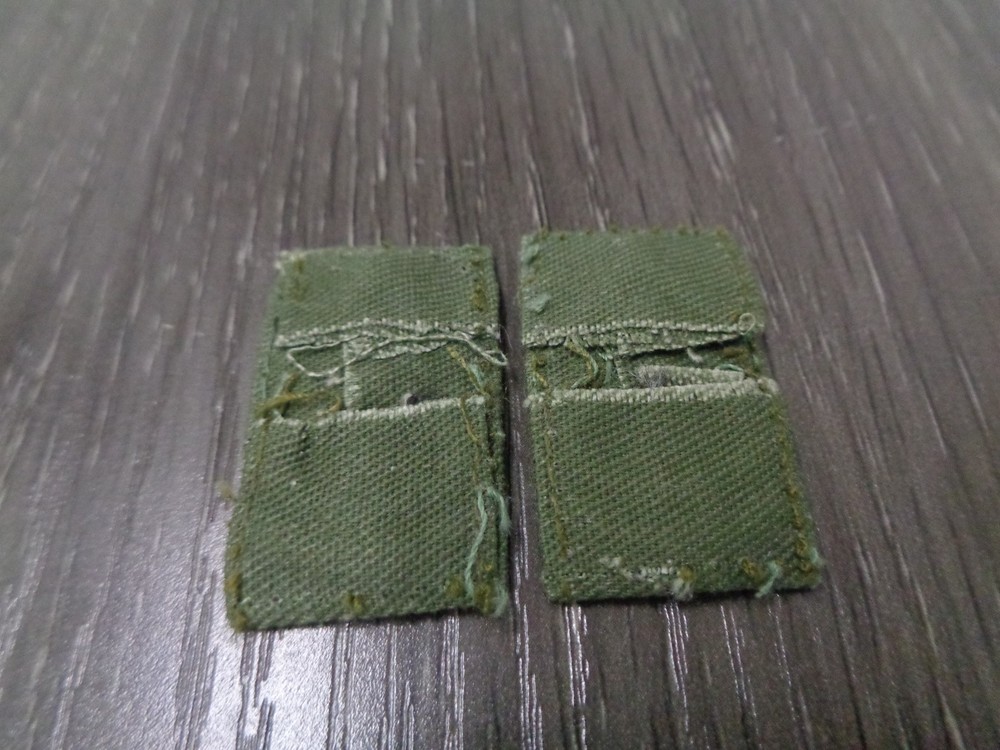 OD GREEN USMC E7 GUNNERY SERGEANT COLLAR PATCH SETS USED FADDED