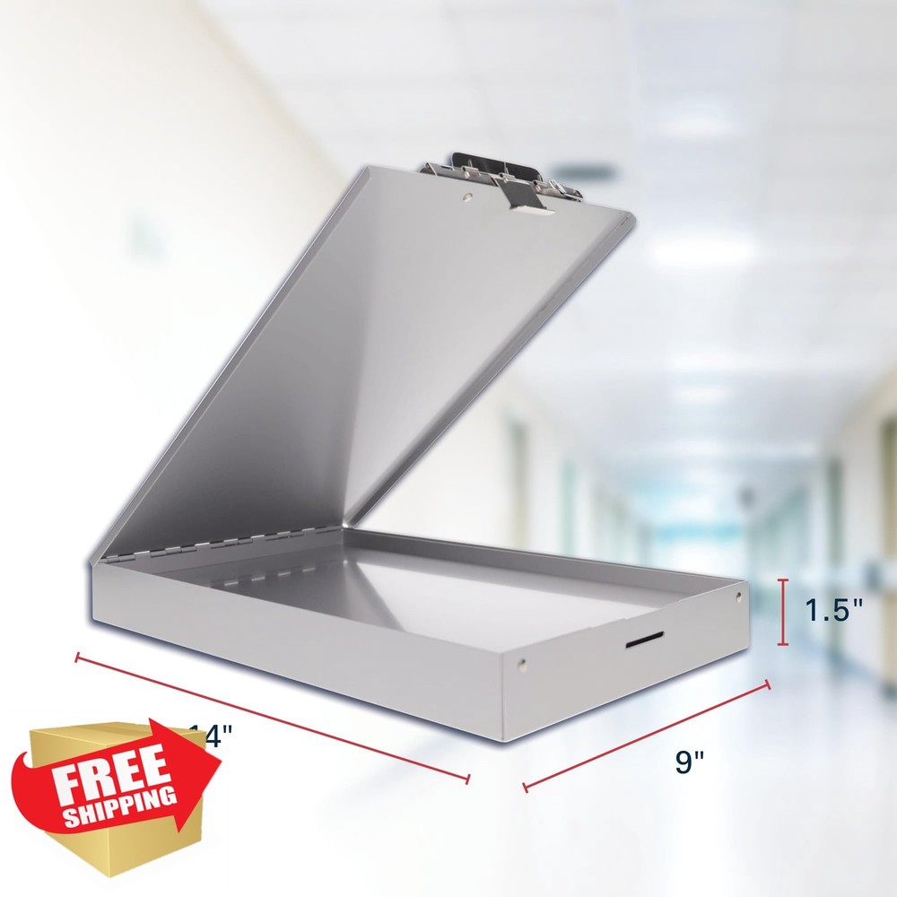 Saunders Metal Clipboard Letter Size Silver Nursing Folio Box