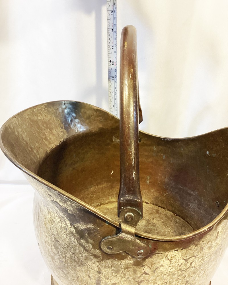 Hammered Copper 12" X 10" Fireside Coal Scuttle Bucket