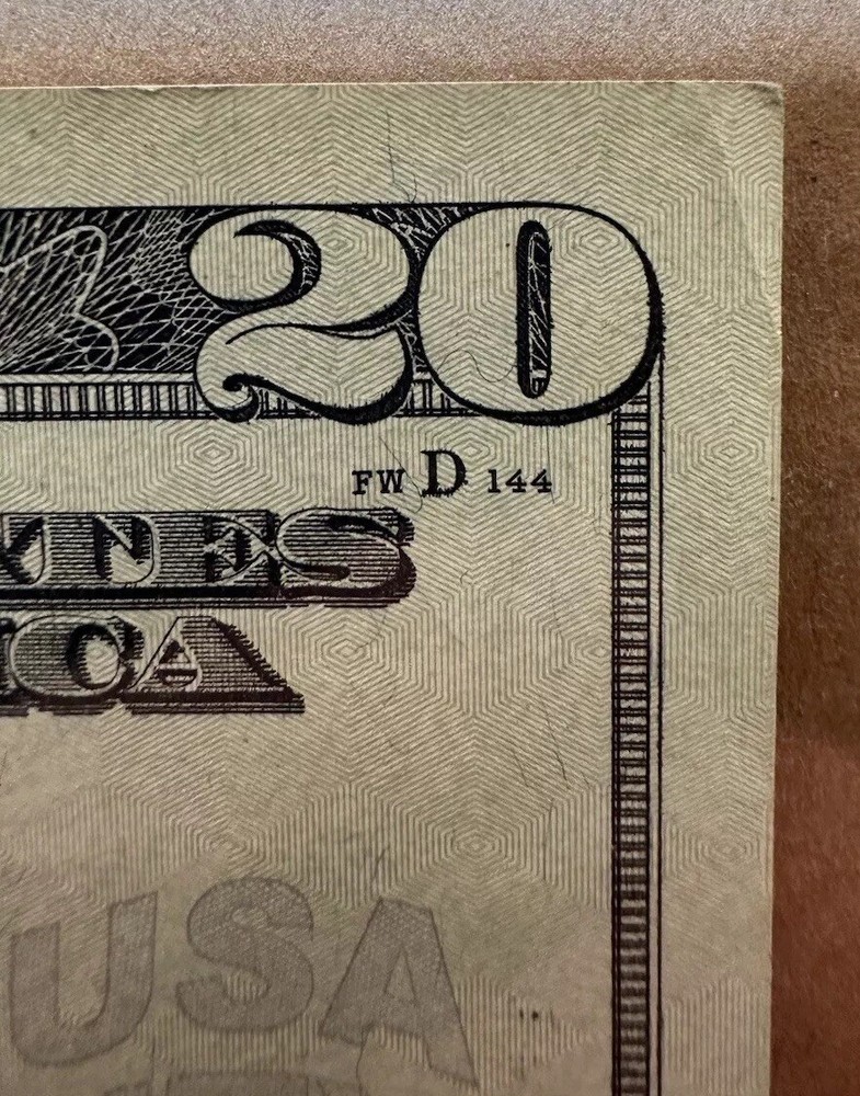 $20 BILL INK MARK ERROR RARE