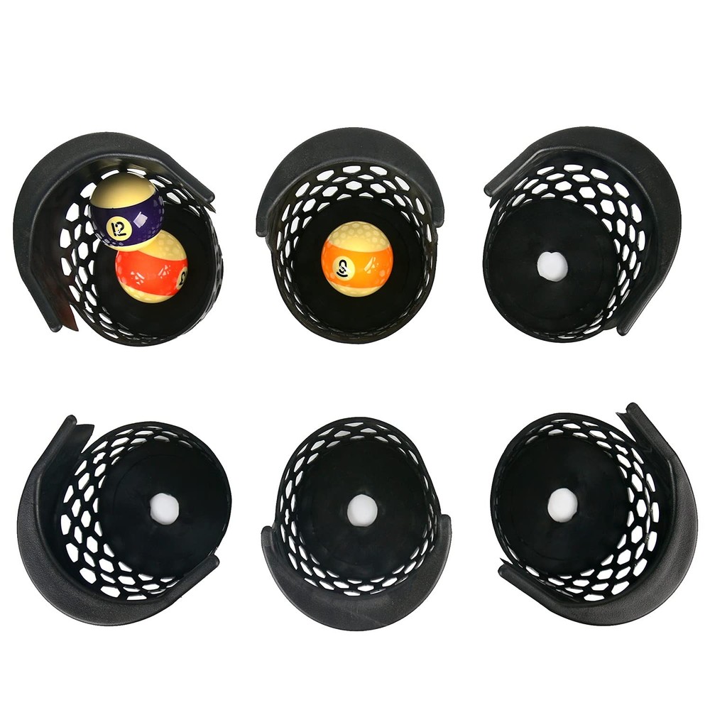 Pool Table Pockets Replacement Pockets for Billiard Table Set of 6 Plastic We...