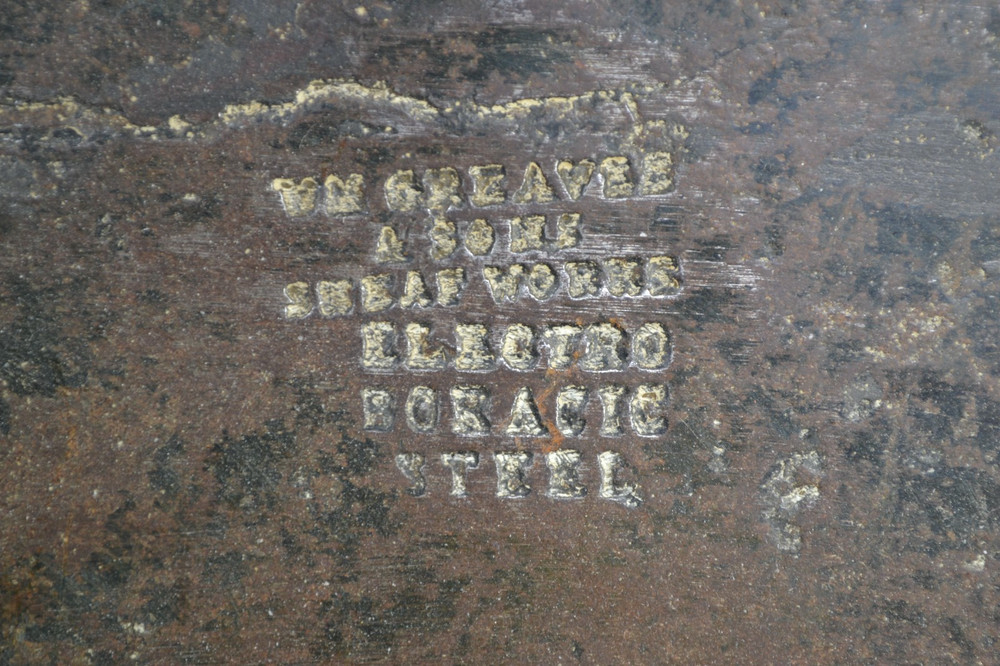 Wm. GREAVES & SONS - 1823-1850 - COOPER SIDE AXE - ORIGINAL - ELECTRO BORACIC