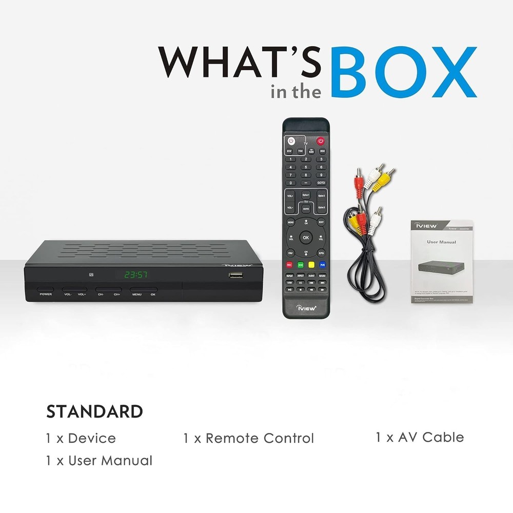 ClearQAM Compatible Digital Converter Box with USB Playback and Learning Remote
