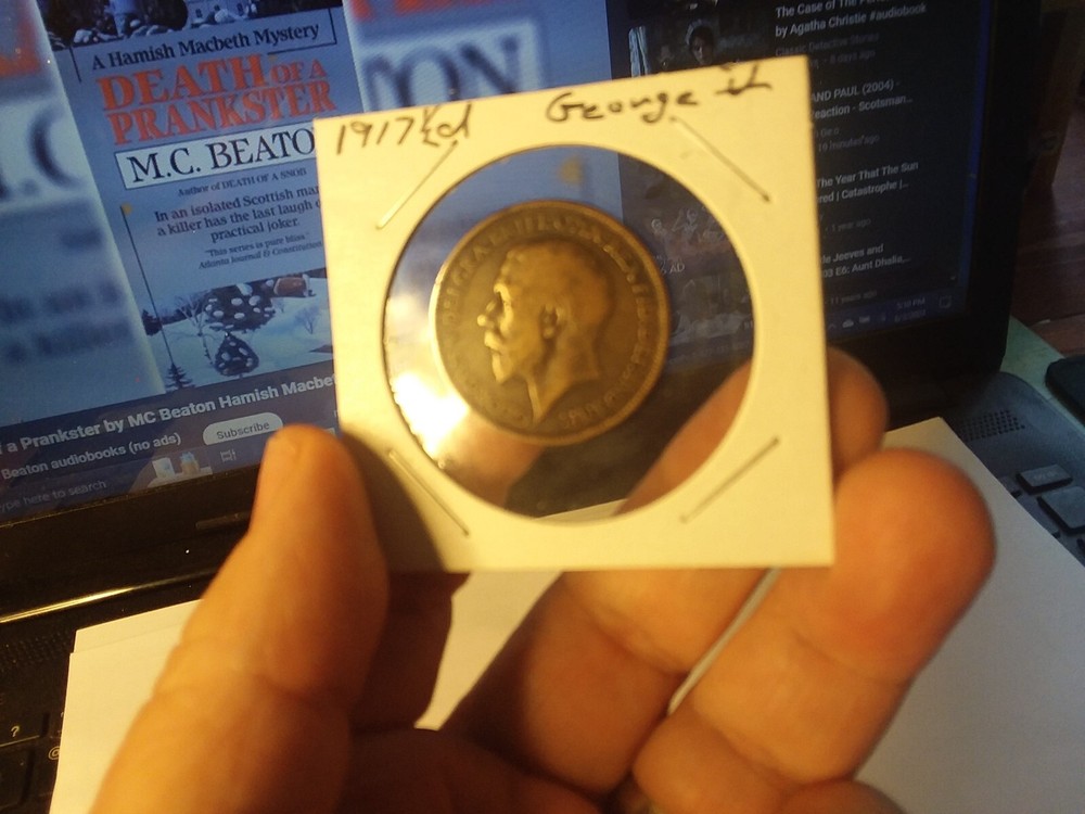 1917 Half Penny - George V - Mid Grade