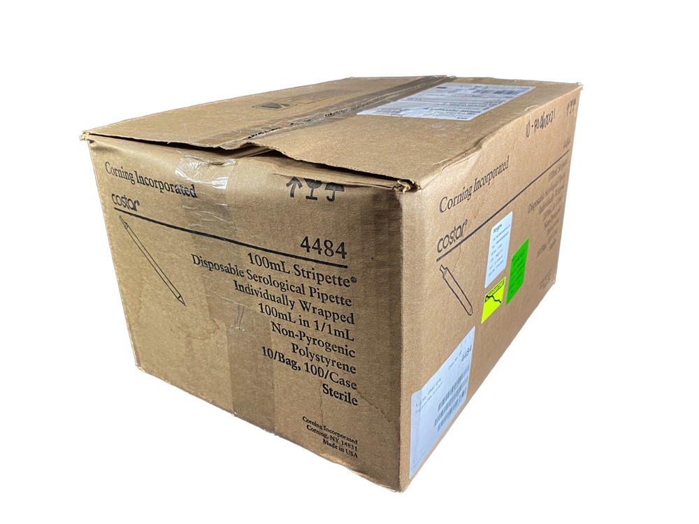 CORNING 100mL Stripette Serological Pipets Polystyrene Wrapped 4484 (100/cs)