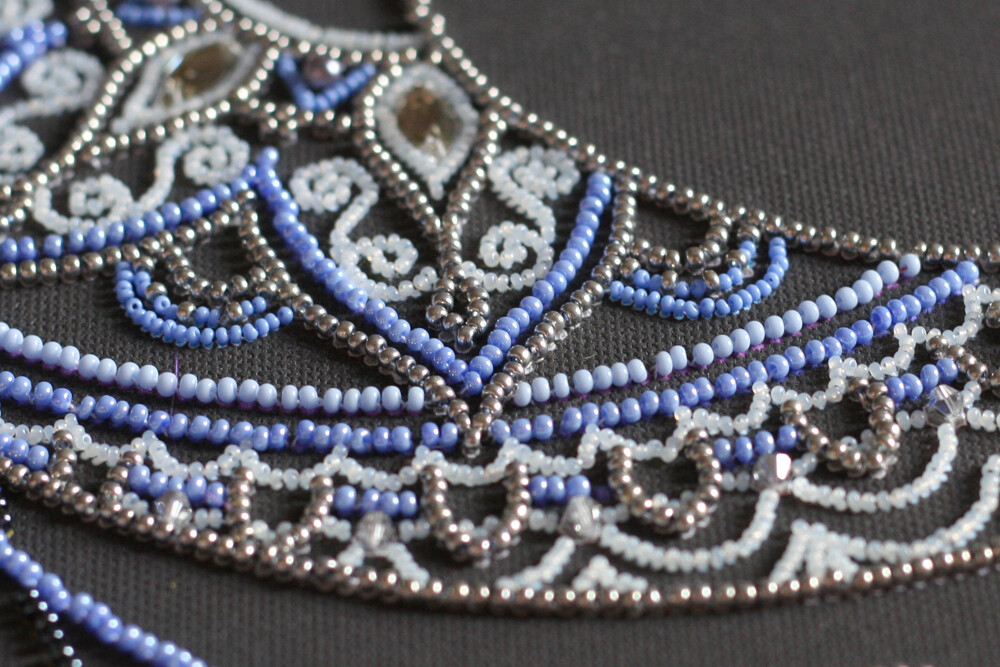DIY Bead Embroidery Kit Moon Pattern Beaded stitching needlepoint beadwork