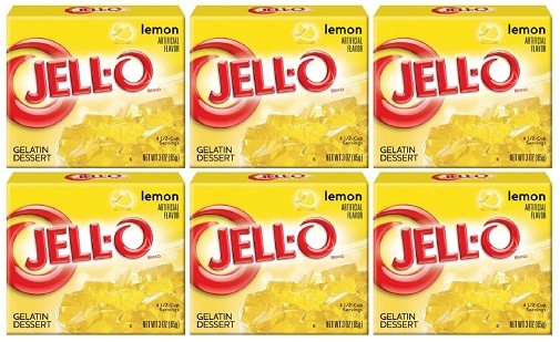 Jell-O Lemon Instant Jello Gelatin Mix 6 Pack
