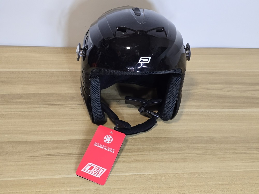 Dirty Dog Black Apache Ski Snow Helmet Adult Size X-Large 60-62cm Adjustable