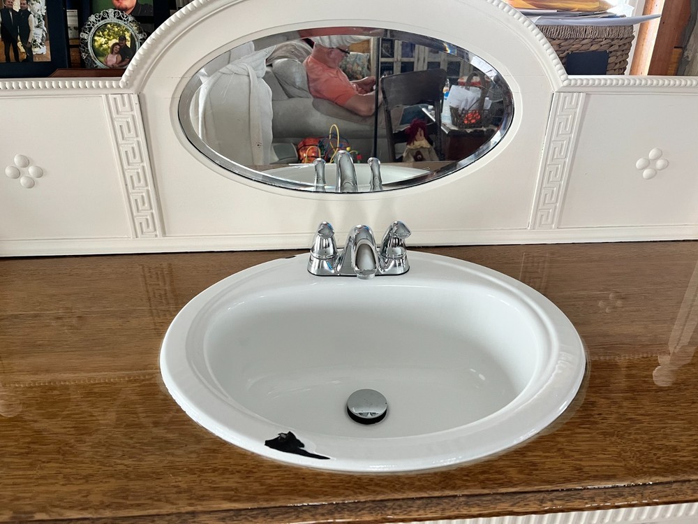 54 inch white antique bathroom vanity with sink