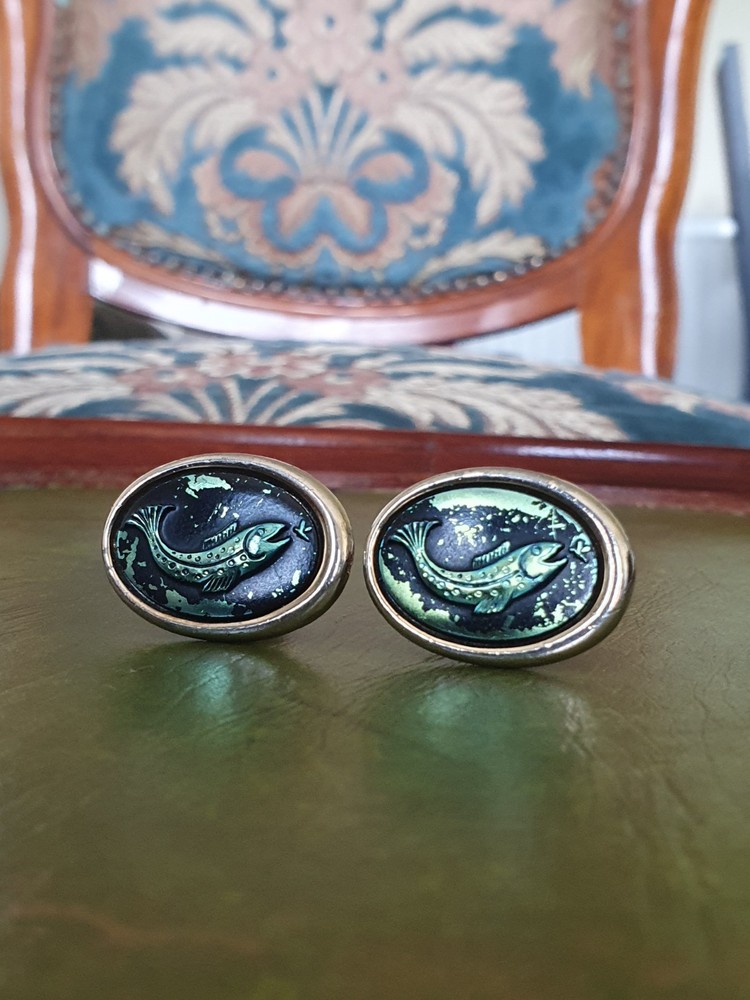 Vintage Gold Tone Bass Cufflinks