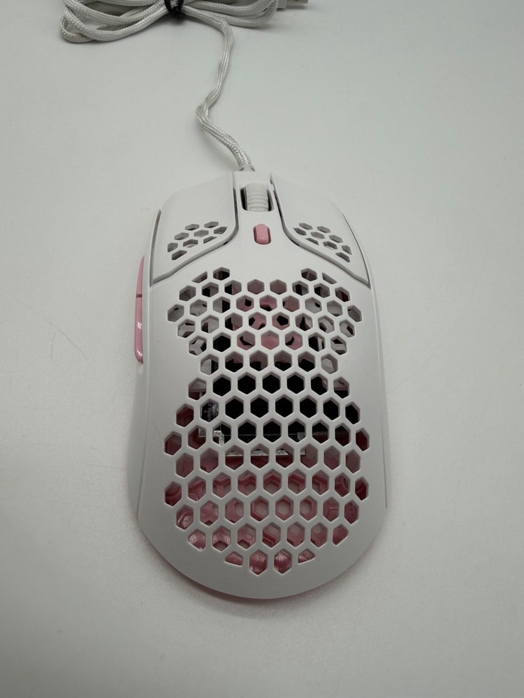 HyperX Pulsefire Haste Gaming Mouse White Pink Honeycomb Wired USB PC!(TESTED)