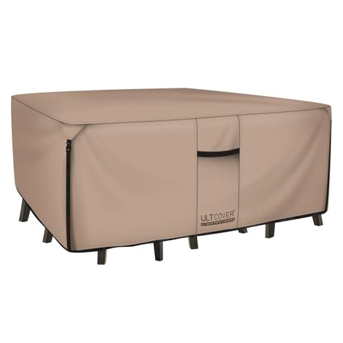 ULTCOVER Funda rectangular resistente para Rectangular 126 x 74 pulg. Marrón