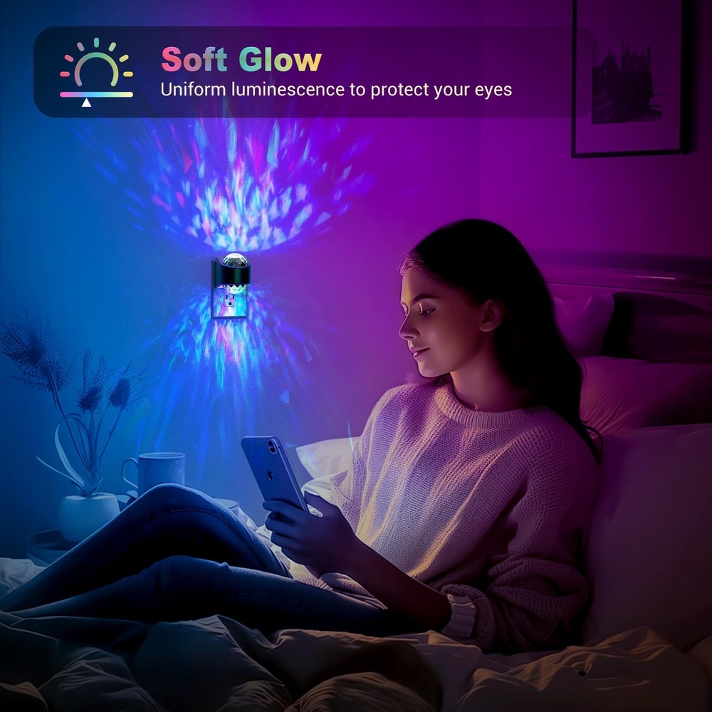 Night Lights Plug into Wall,2 Pack Star Projector RGB Night Light with 9 Colo...