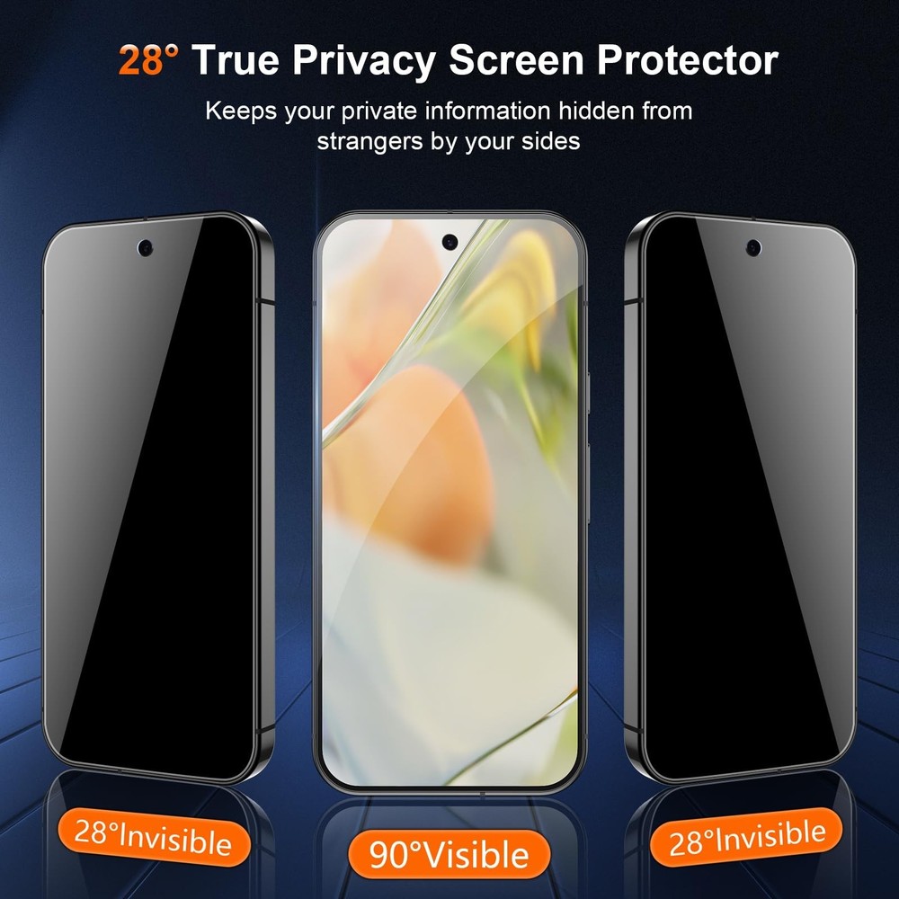 [2 Pack] Privacy Screen Protector for Pixel 9/ Pixel 10, Flexible TPU, Finger...