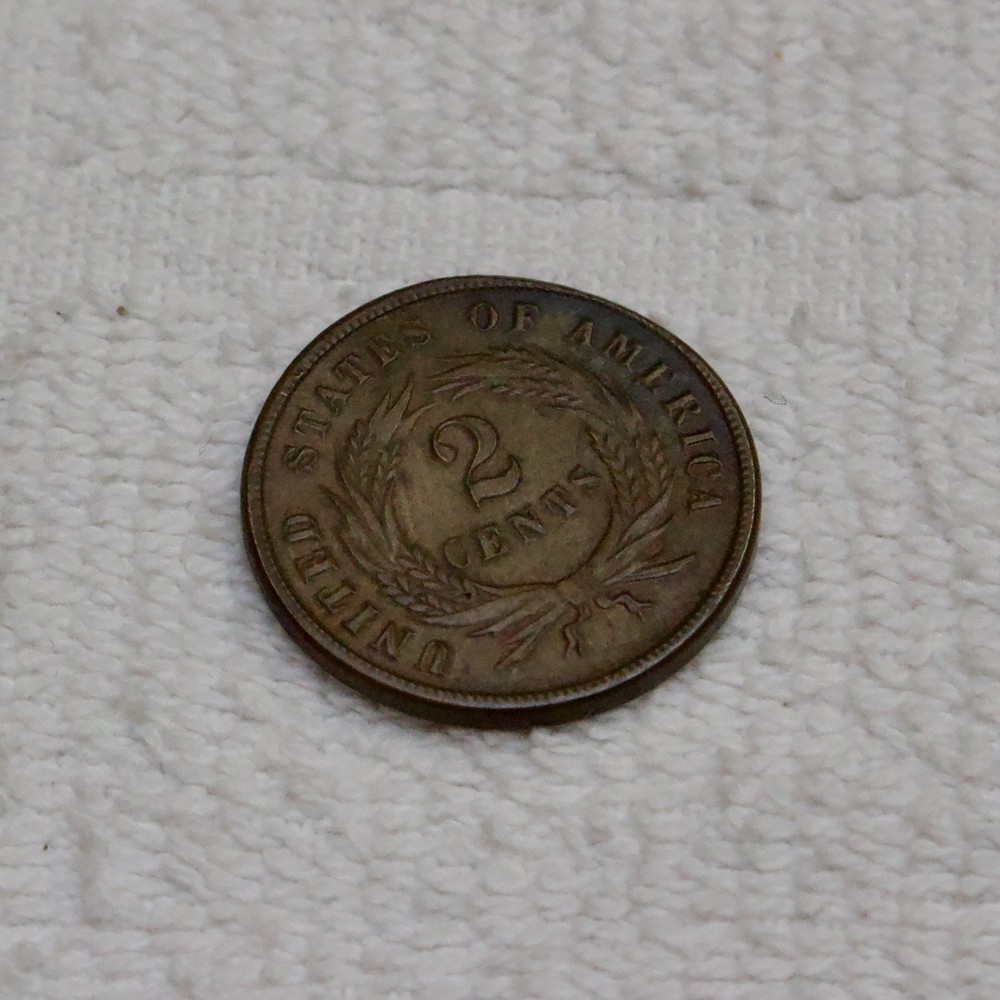 1868 TWO CENT PIECE 2C CIVIL WAR ERA COPPER COIN