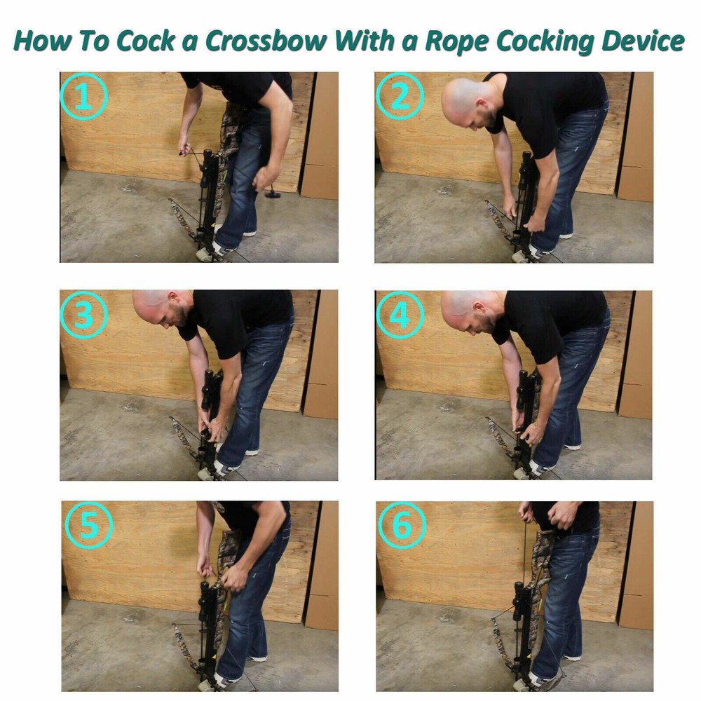 NEW Crossbow Cocking Device Crossbows Cocker Rope Double Handle Strings 65 inch