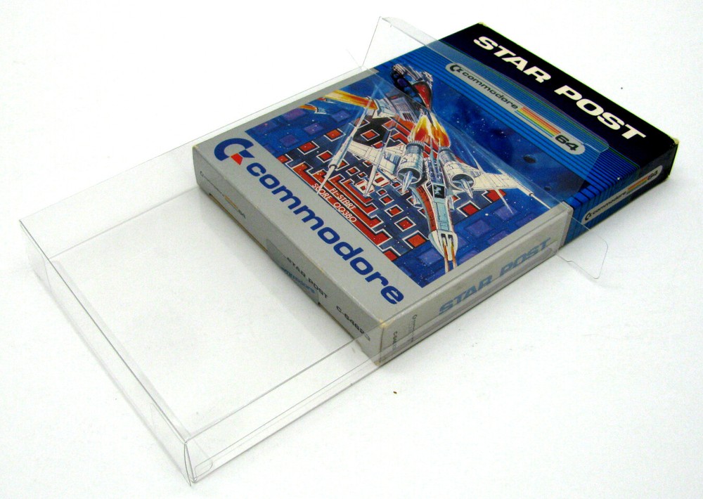 1X COMMODORE 64 CIB CARTRIDGE BOX - CLEAR PROTECTIVE BOX PROTECTOR SLEEVE