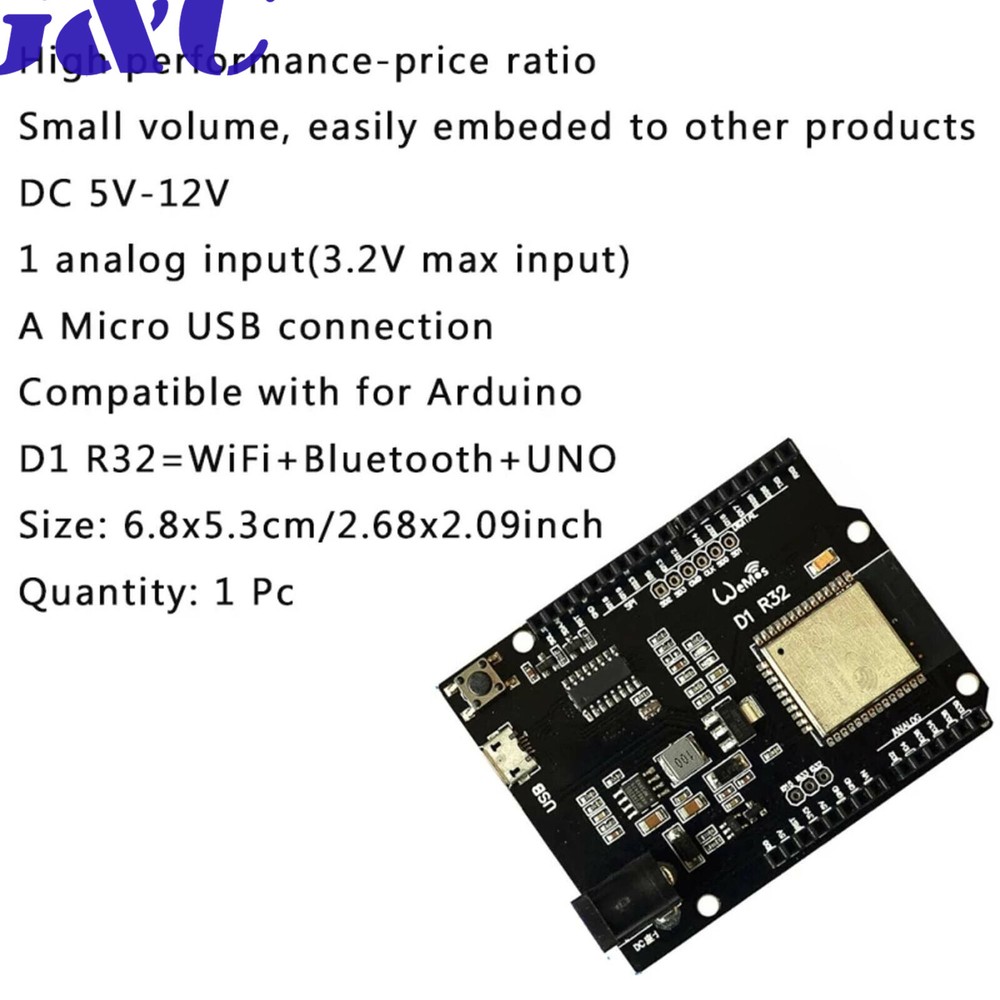 For Arduino ESP32 WiFi Bluetooth 4MB Flash UNO D1 R32 Board CH340 USB Module