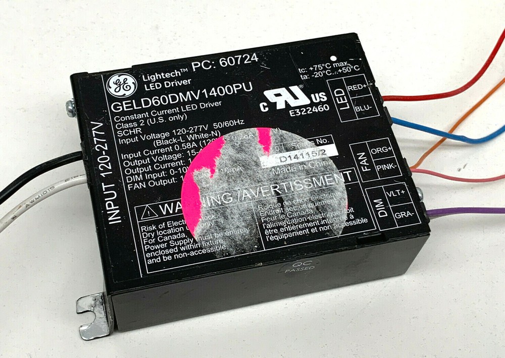 GE GELD60DMV1400PU Lightech Constant Current 1400mA LED Driver 60724 60W Max