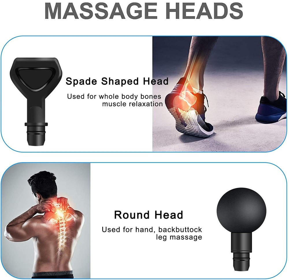 6 Pack Massage Gun Heads for Hypervolt Go Deep Tissu