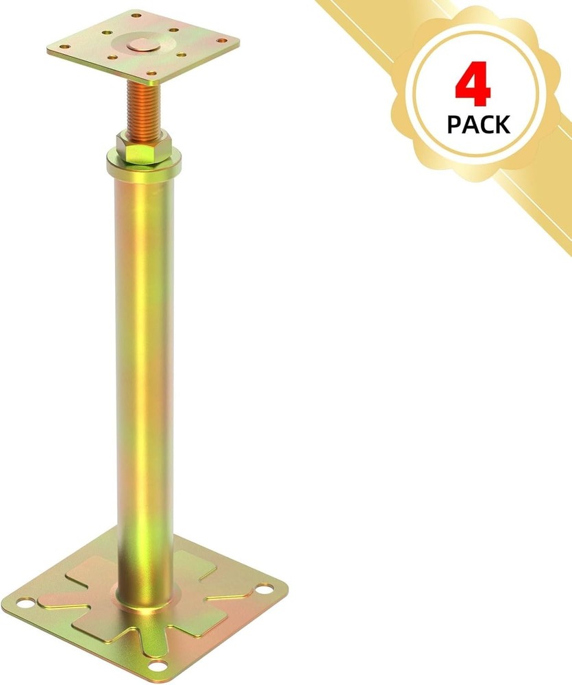 4 Pack Adjustable Floor Jack Posts for House Leveling, Telescoping Support Jacks