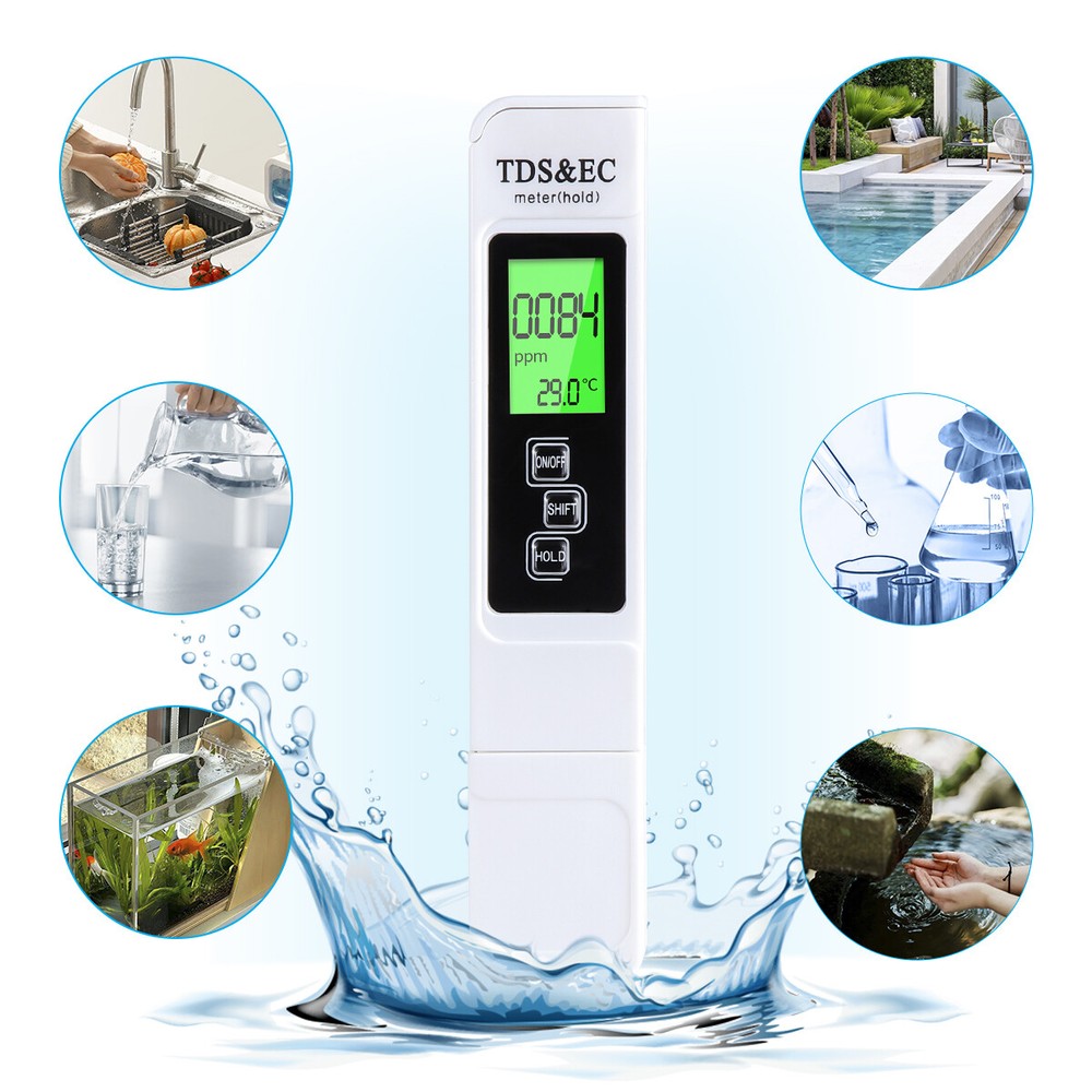 4IN1 TDS Meter Digital Tester Water Quality Testing Kit Drinking Water 0-9990ppm