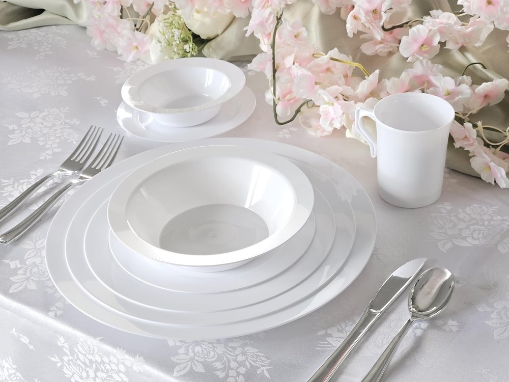 " OCCASIONS " 40 Plates Pack, Heavyweight Disposable Wedding Party Plastic Pl...