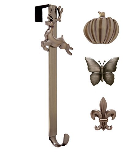 Adjustable Length Wreath Hanger with Interchangeable Icons
