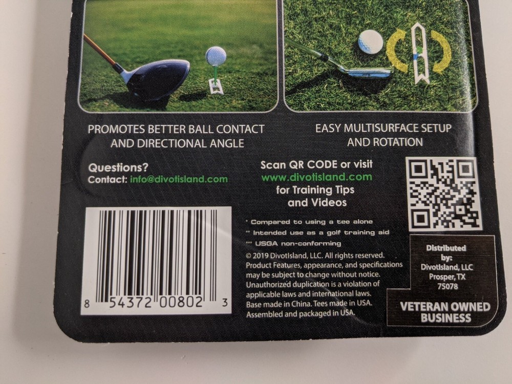Swinglogic EFX1 Golf Target & Alignment Tool Divot Island New