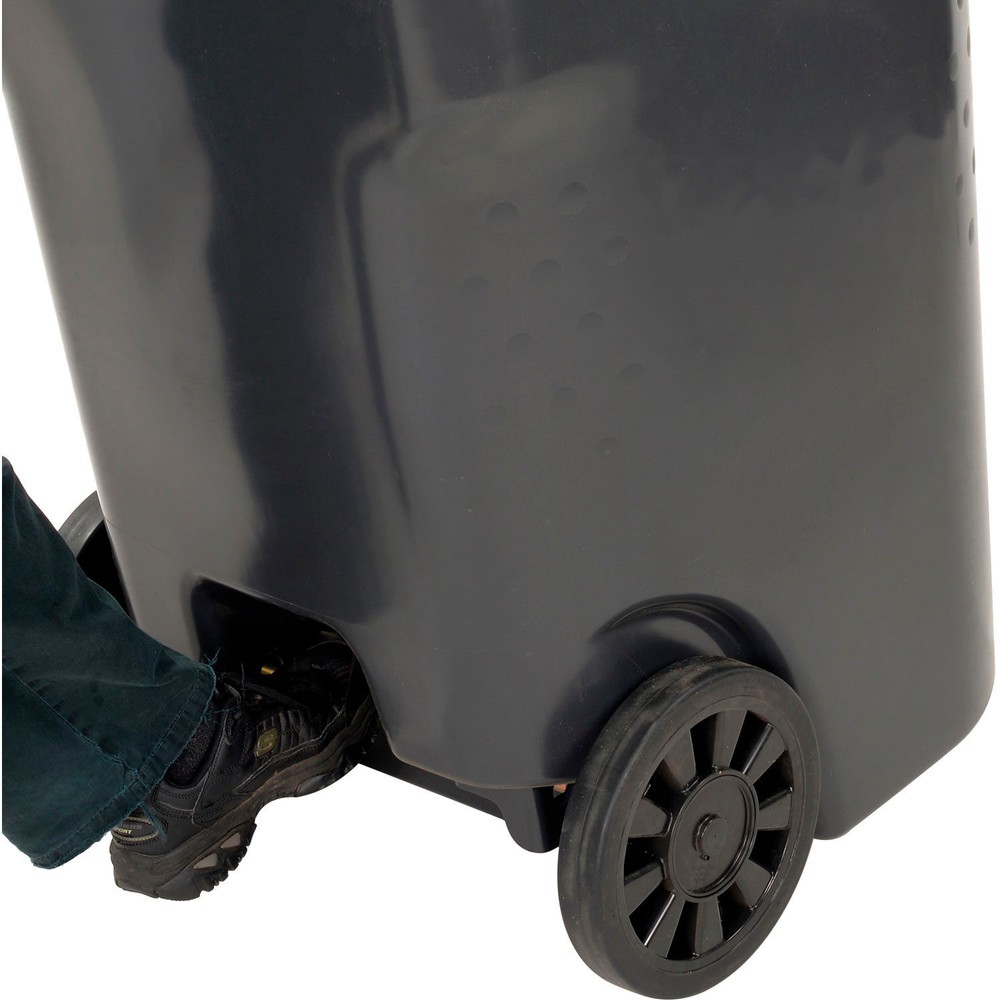 Global Industrial Mobile Heavy Duty Trash Container 95 Gallon Gray
