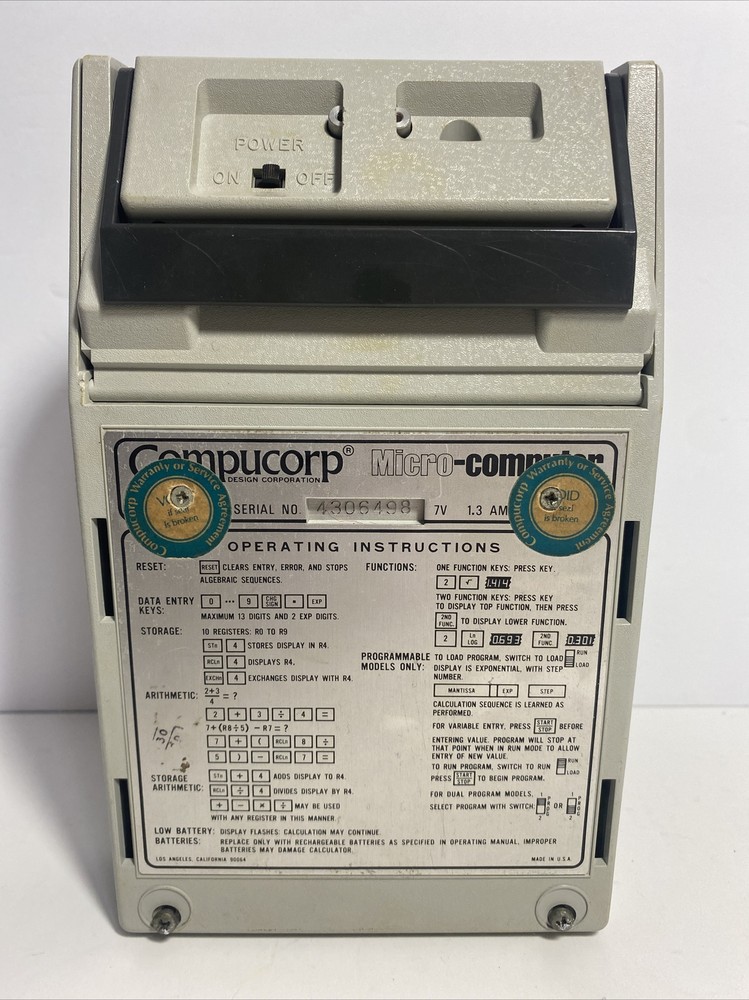Compucorp 322G Scientist Computer - Calculator AS IS