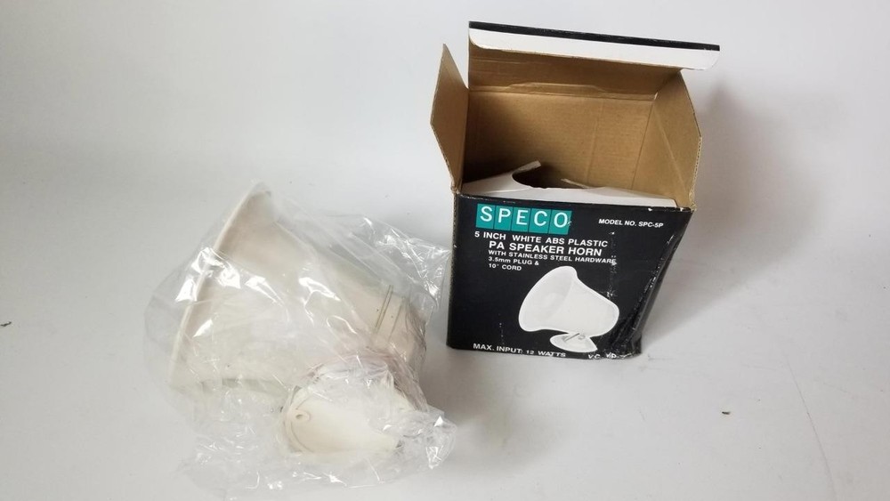 Speco SPS-5P 5" White PA Speaker Horn 8 Ohm