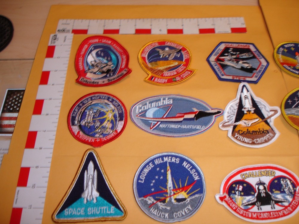 Space Shuttle Mission Patch Collection Set 14 shuttle patches + one eagle patch
