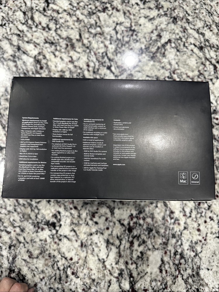 Apple Final Cut Studio 2 Editing Software Complete with Manuals & 9 Cd’s