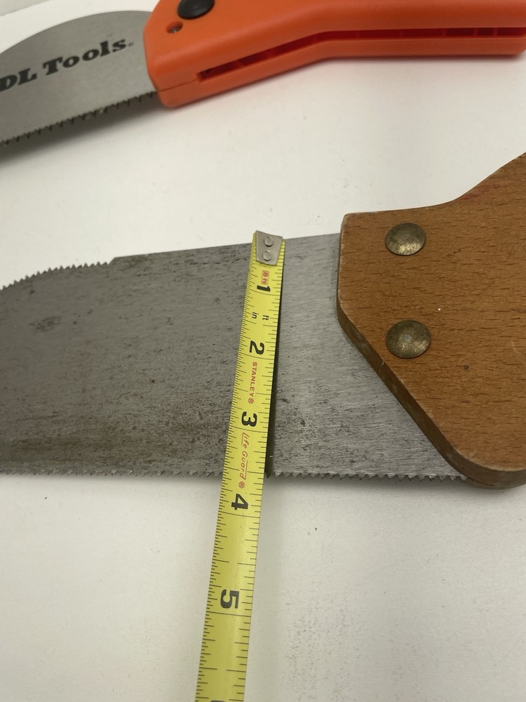 IDL Tools Folding Hand Saw & 9” Half Rounded Hand Saw With Wooden Handle