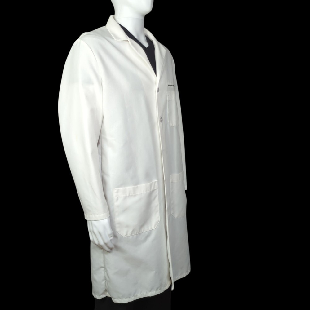 Red Kap "Microsoft Hands-On Lab" White Lab Coat, Men's 48 Regular
