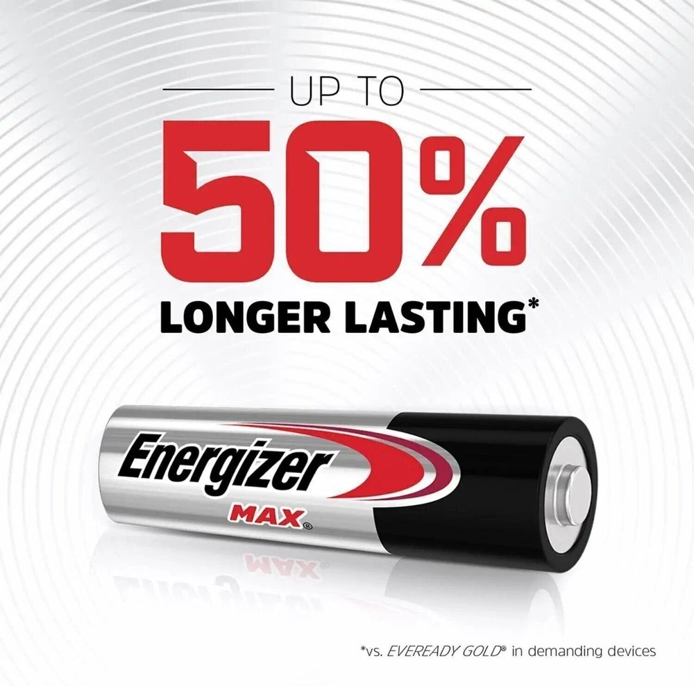 Energizer Max E91-VP AA Batteries 100 Pack - Bulk New Exp.12/2030