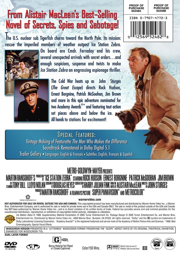 Ice Station Zebra DVD Rock Hudson NEW